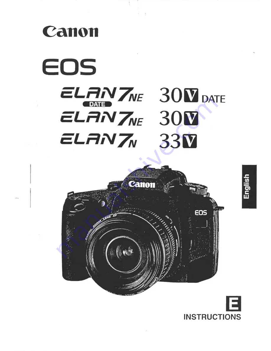 Canon Elan 7 NE 30V Date Instructions Manual Download Page 1