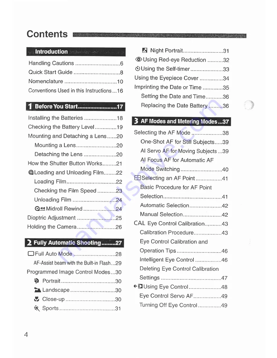 Canon Elan 7 NE 30V Date Instructions Manual Download Page 4