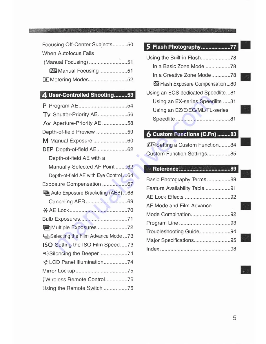 Canon Elan 7 NE 30V Date Instructions Manual Download Page 5