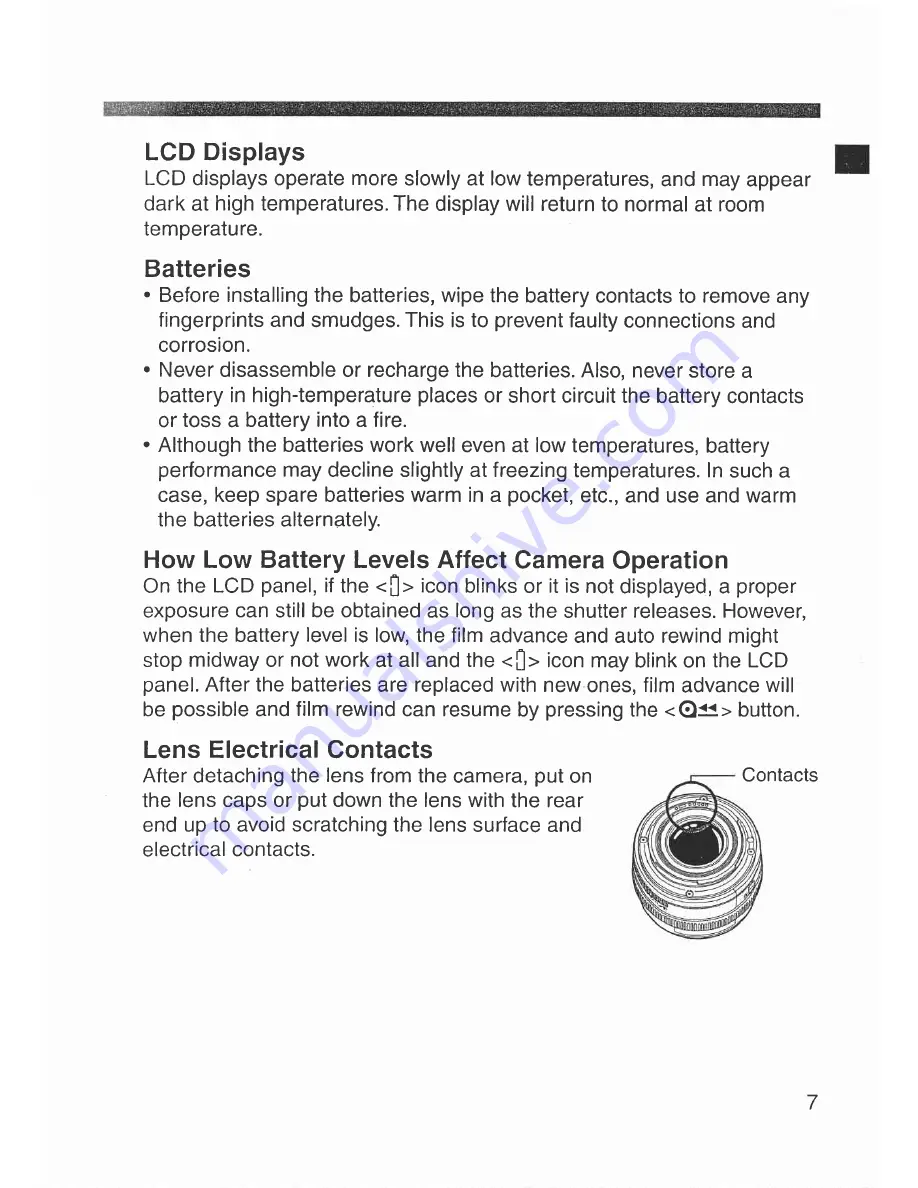 Canon Elan 7 NE 30V Date Instructions Manual Download Page 7