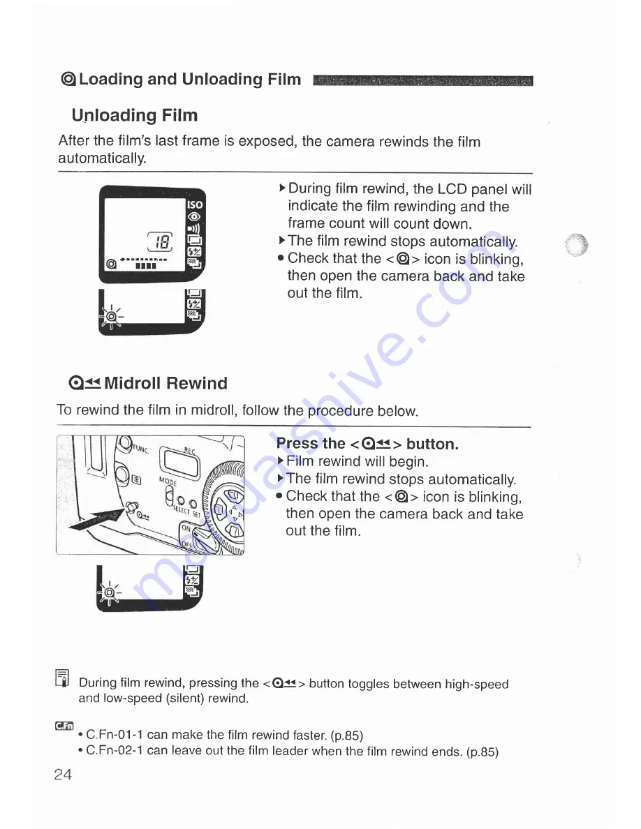 Canon Elan 7 NE 30V Date Instructions Manual Download Page 24