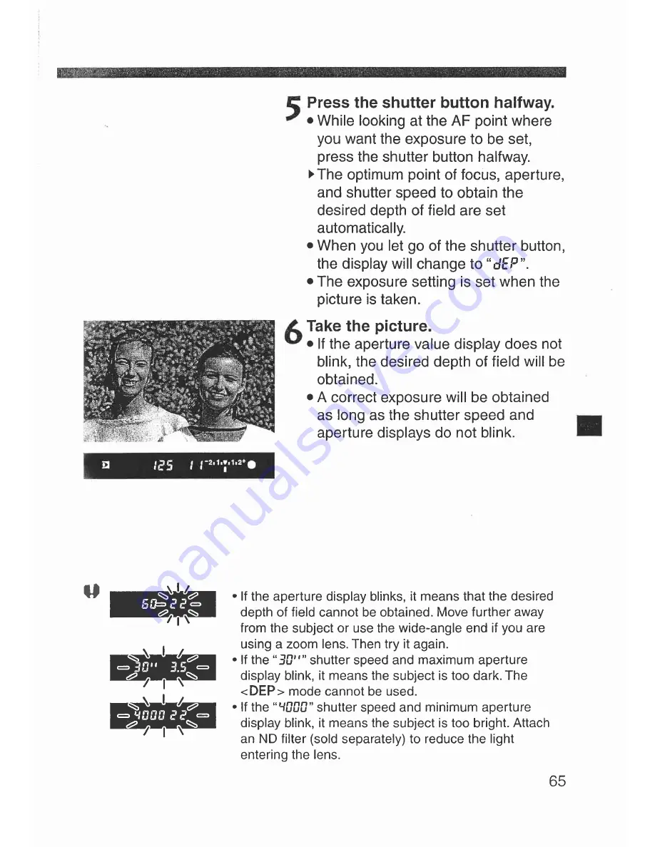 Canon Elan 7 NE 30V Date Instructions Manual Download Page 65