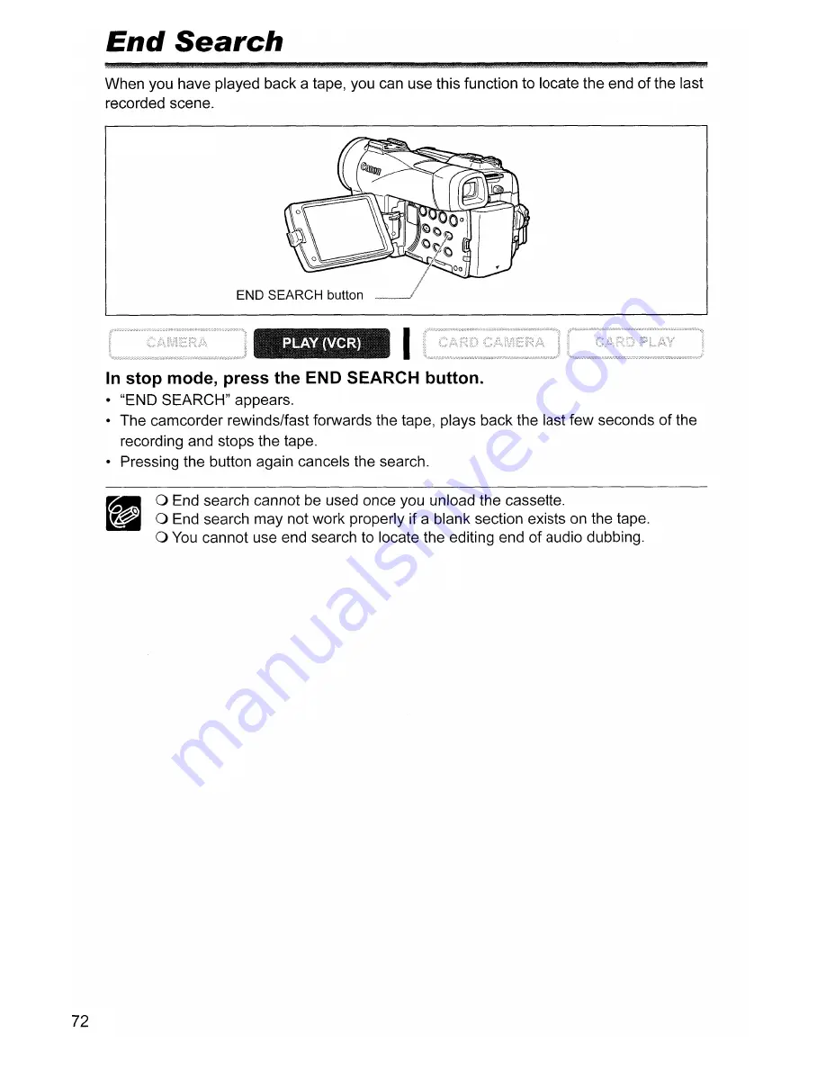 Canon ELURA 90 Instruction Manual Download Page 72