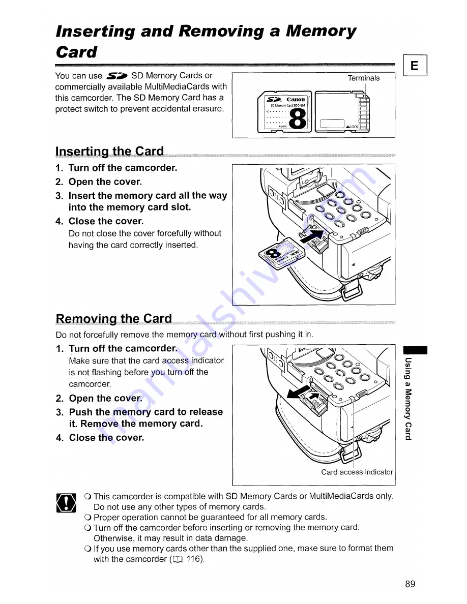 Canon ELURA 90 Instruction Manual Download Page 89