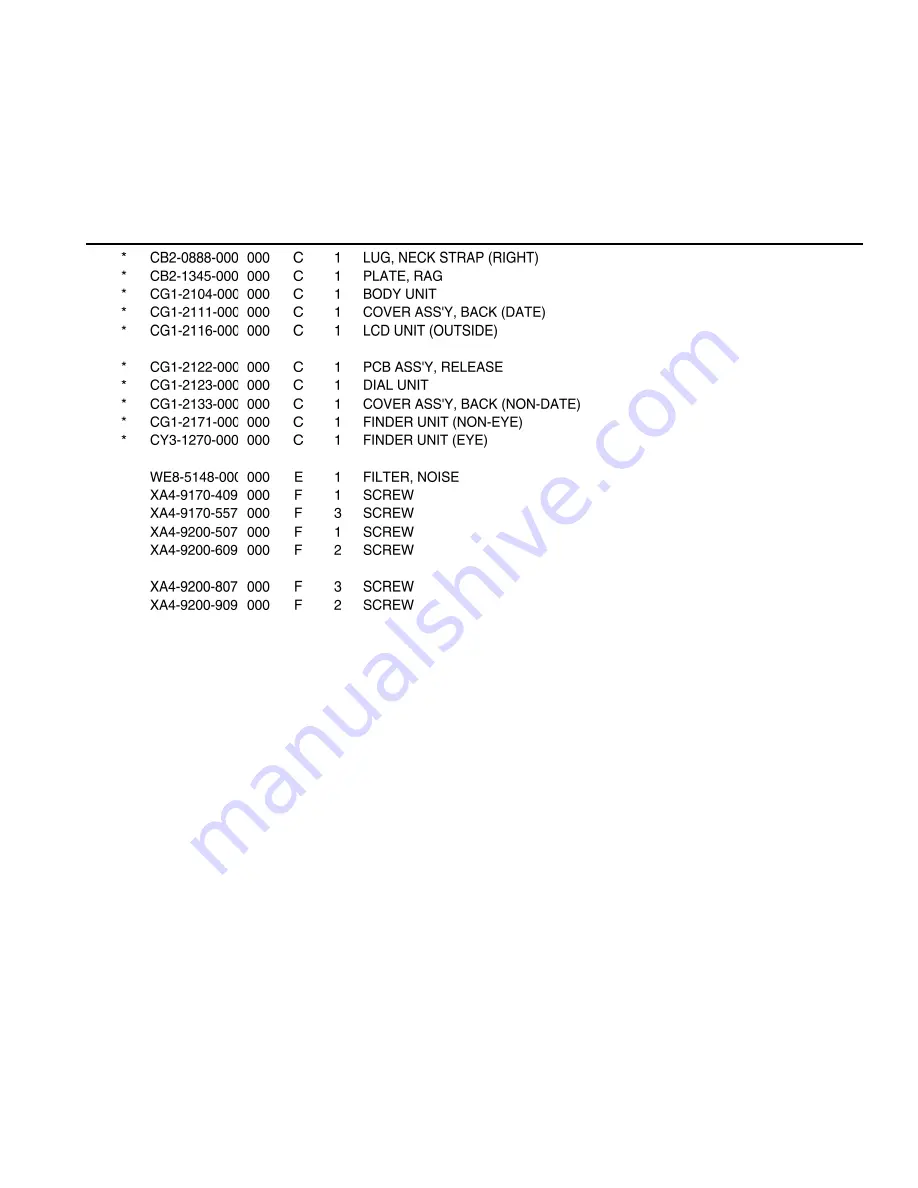 Canon EOS 30/DATE Parts Catalog Download Page 9