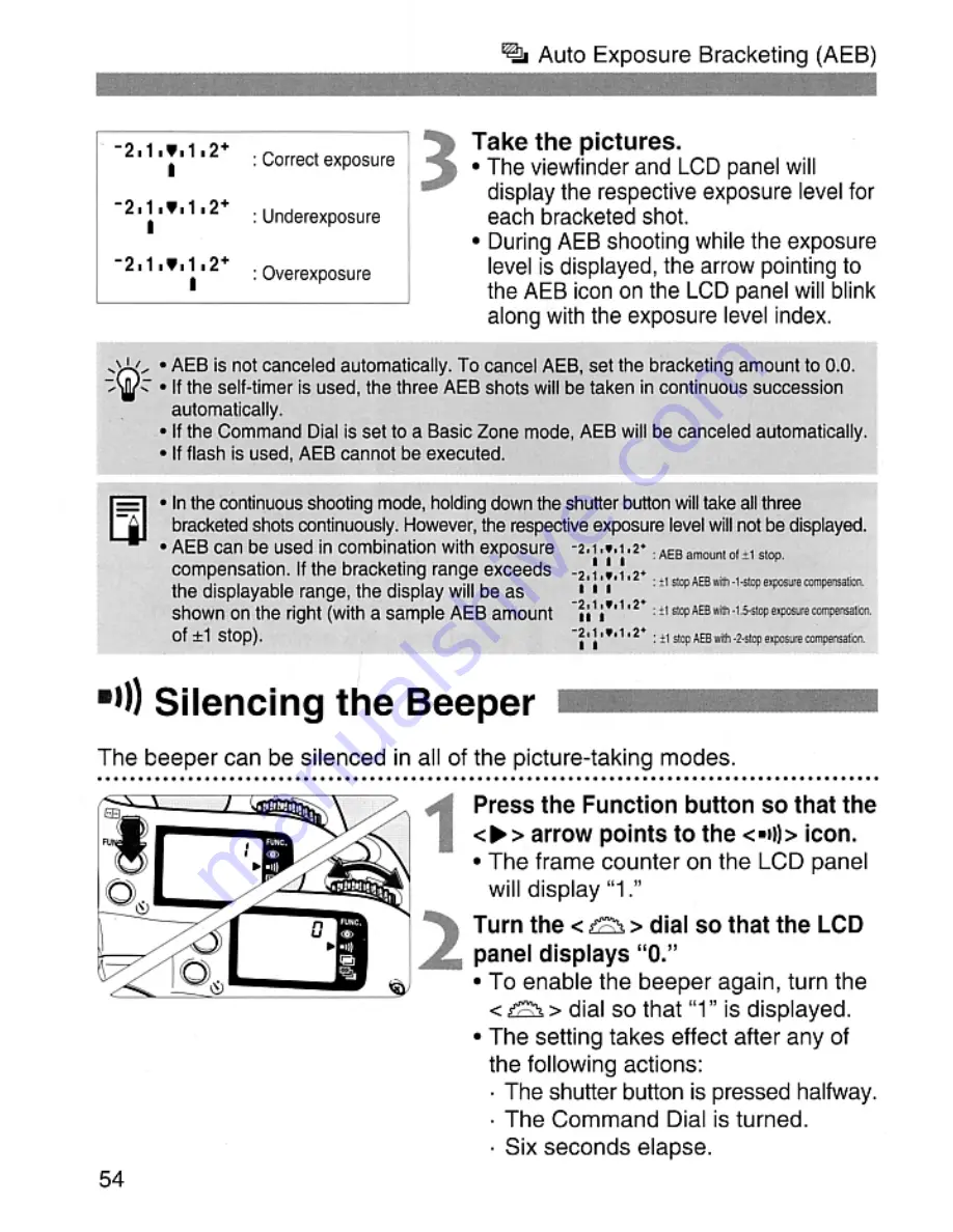 Canon EOS Rebel 2000 Instruction Manual Download Page 54