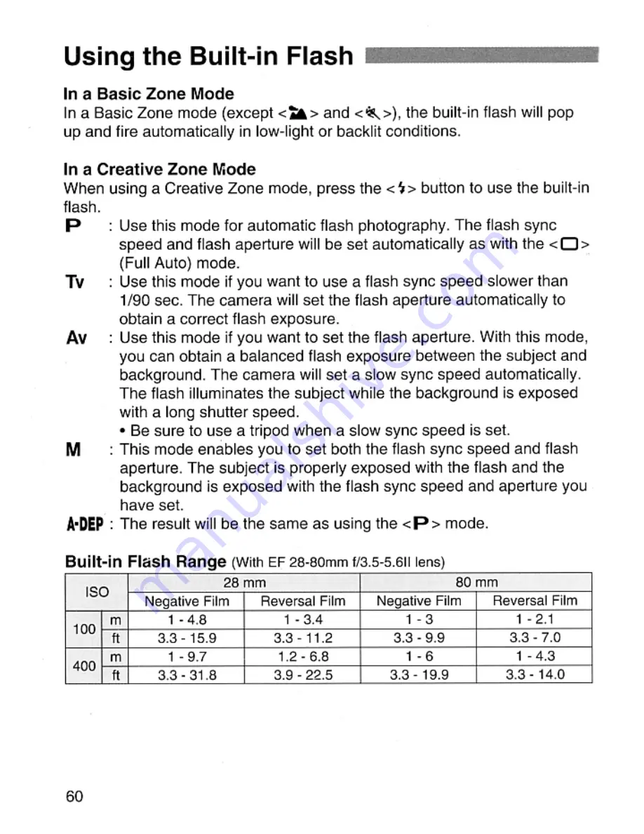 Canon EOS Rebel 2000 Instruction Manual Download Page 60