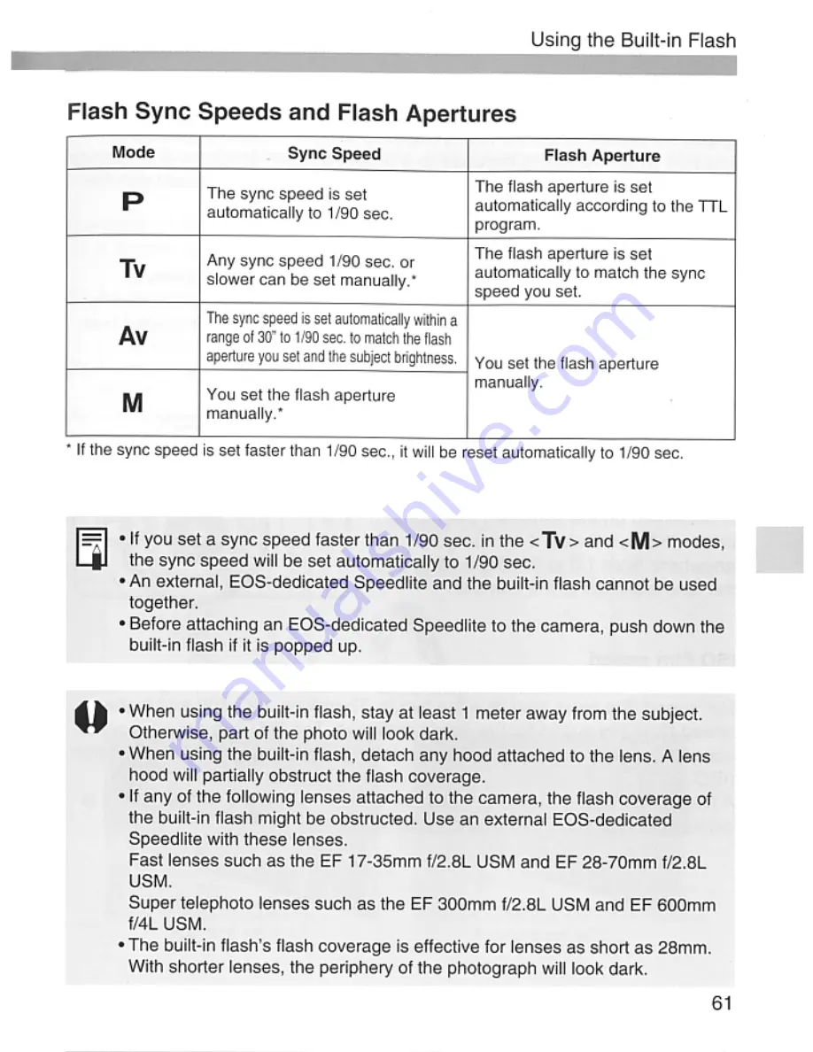 Canon EOS Rebel 2000 Instruction Manual Download Page 61