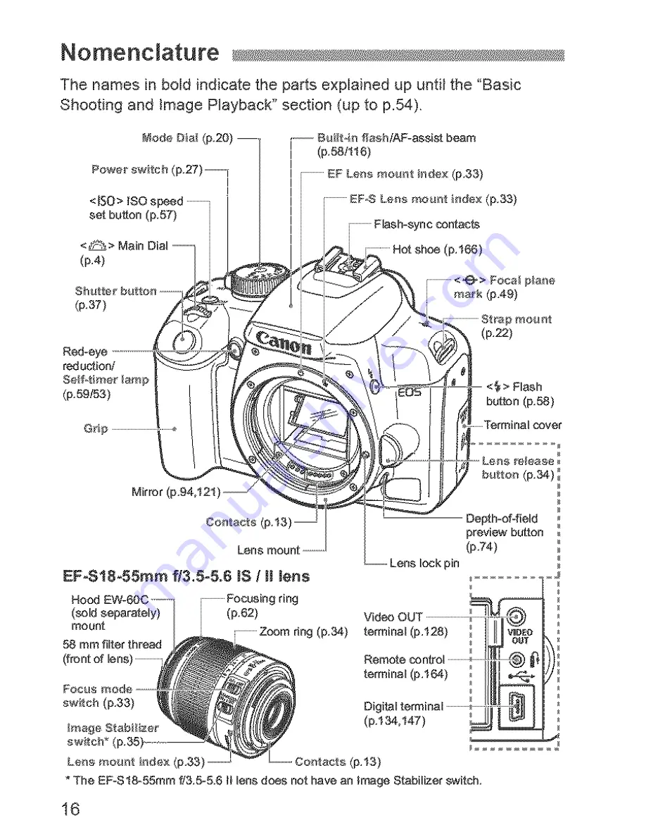 Canon EOS REBEL XS Instruction Manual Download Page 16