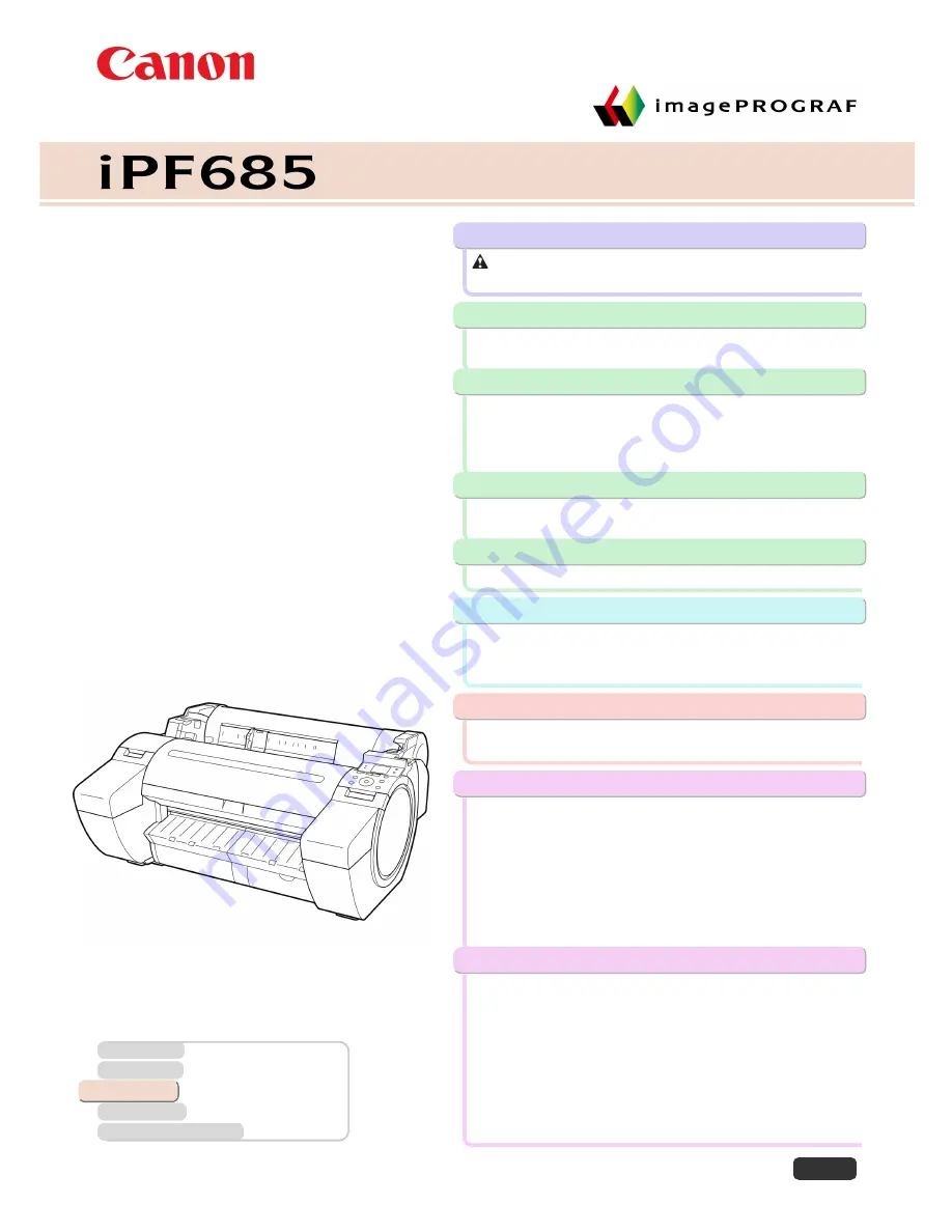 Canon image Prograf iPF 685 Series Скачать руководство пользователя страница 1