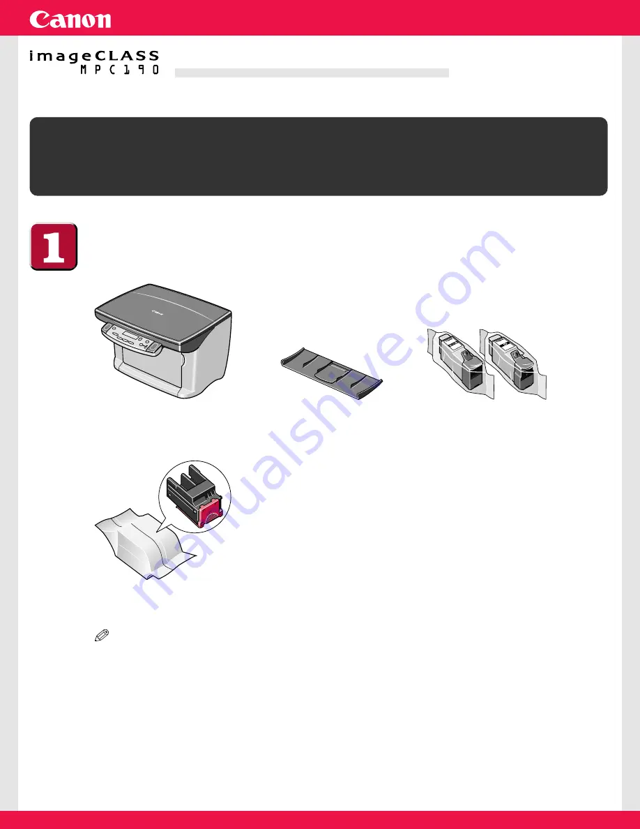 Canon imageCLASS MPC190 Setup Sheet Download Page 1