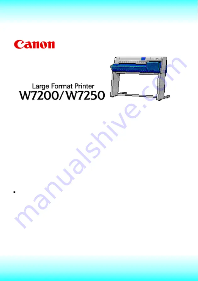 Canon imagePROGRAF W7200 Manual Download Page 1