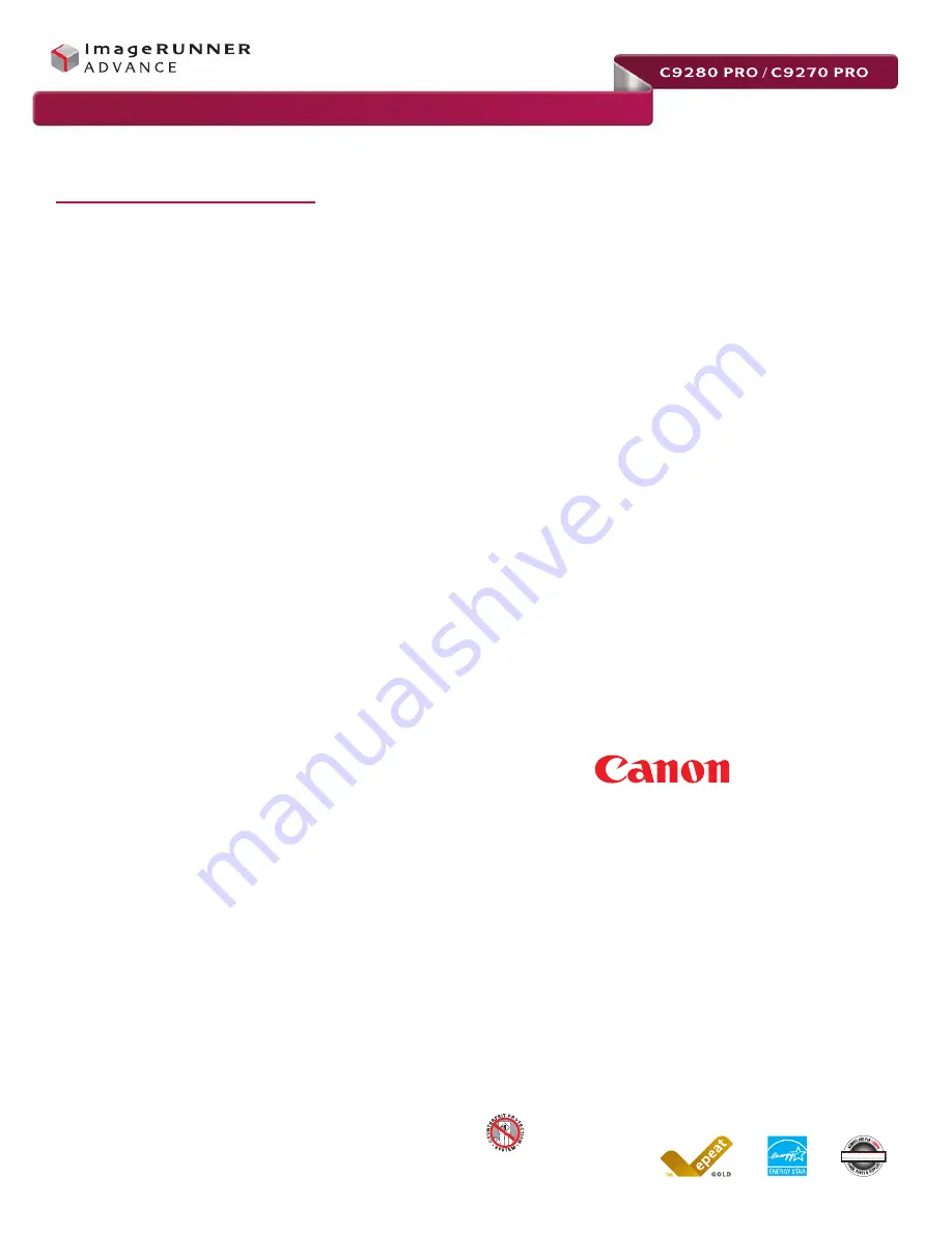 Canon imageRUNNER ADVANCE C9280 PRO Скачать руководство пользователя страница 5