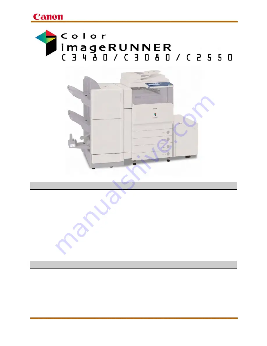 Canon imageRUNNER C3480 Service Manual Download Page 2