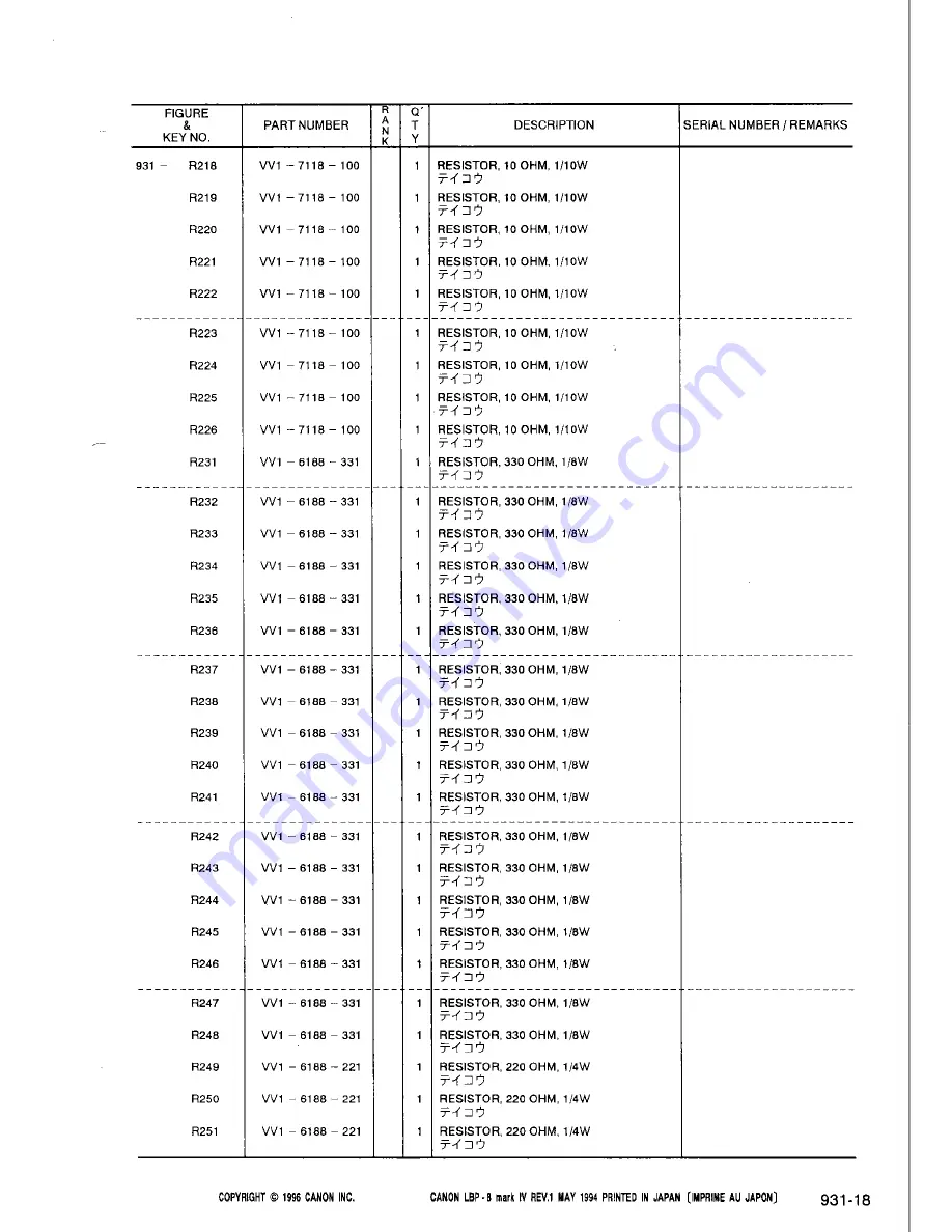 Canon LBP-8iv Parts Catalog Download Page 79