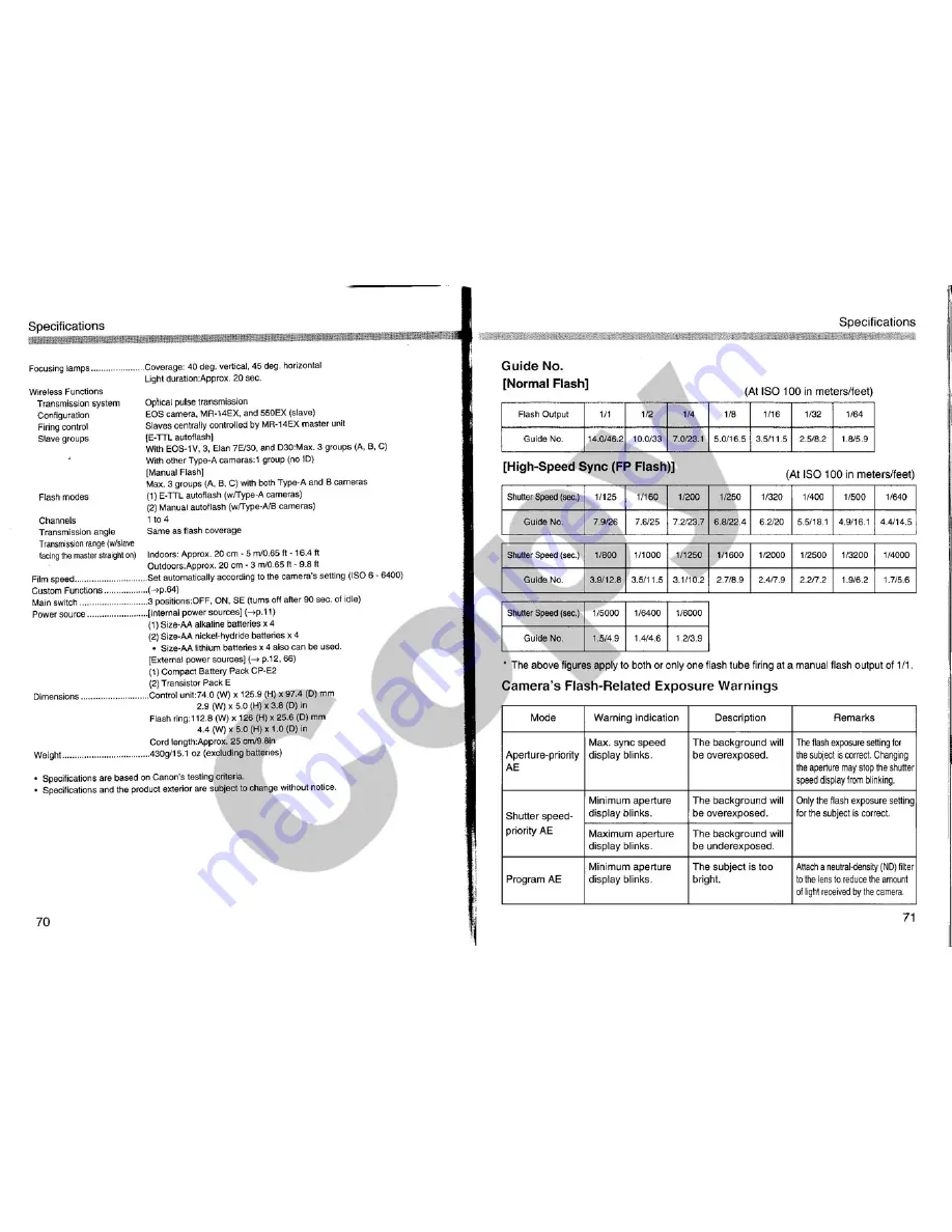 Canon Macro Ring Lite MR-14EX Manual Download Page 36