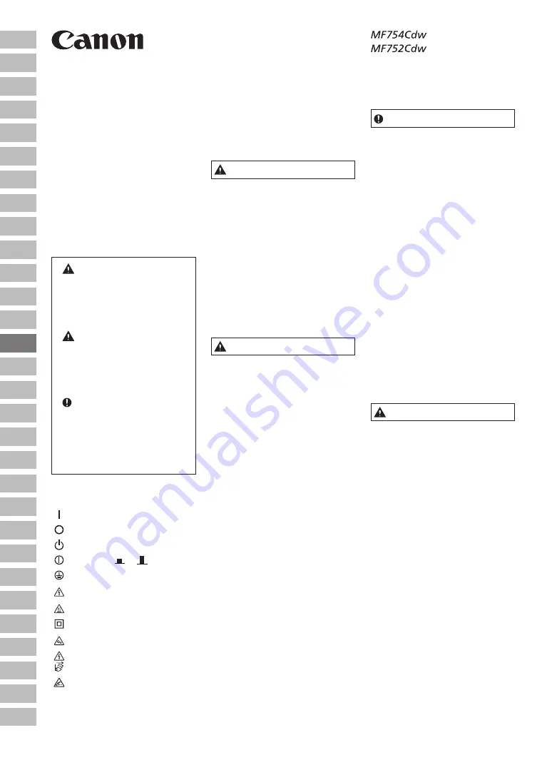 Canon MF754Cdw Important Safety Instructions Manual Download Page 56