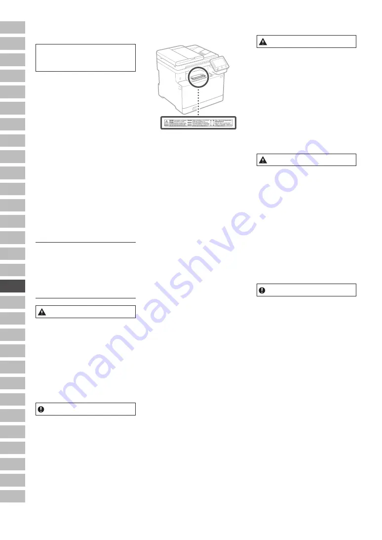 Canon MF754Cdw Important Safety Instructions Manual Download Page 70