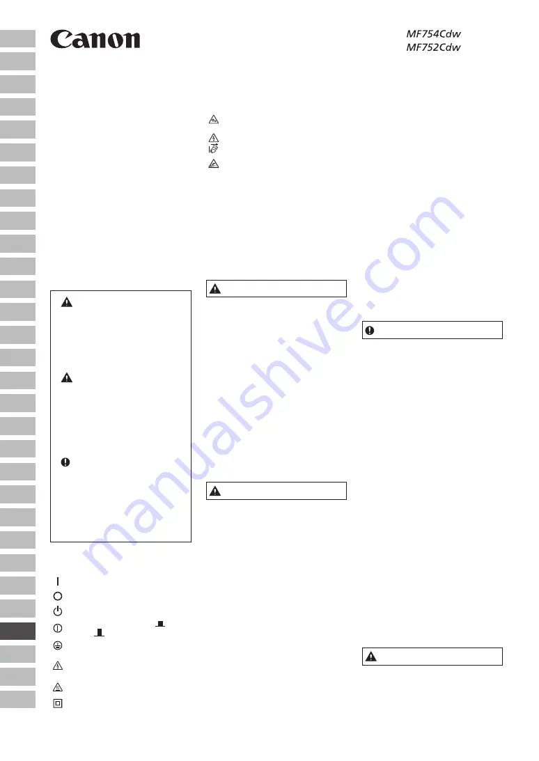 Canon MF754Cdw Important Safety Instructions Manual Download Page 108