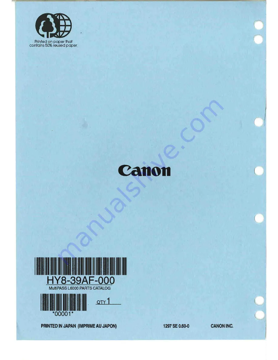 Canon MultiPASS L6000 Parts Catalog Download Page 39