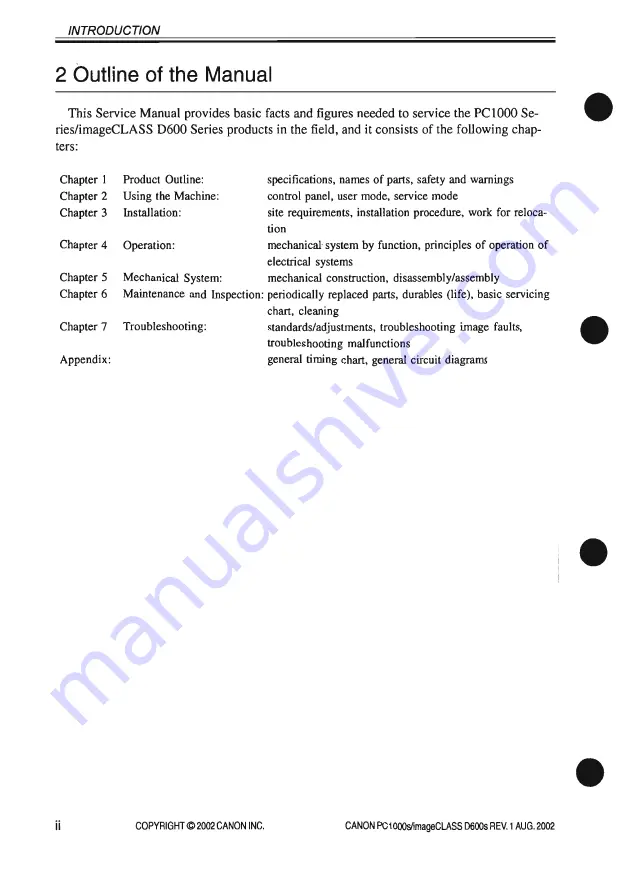 Canon PC1000s Service Manual Download Page 4