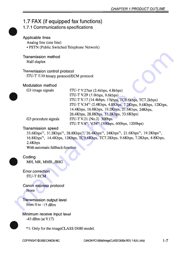 Canon PC1000s Service Manual Download Page 25