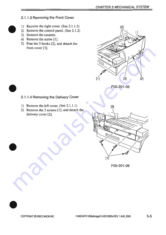 Canon PC1000s Service Manual Download Page 207