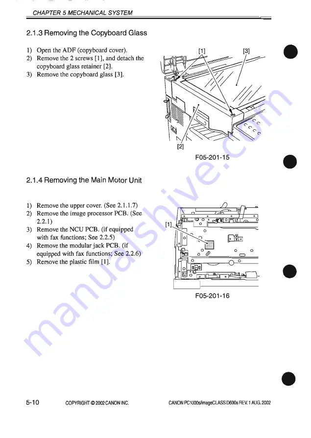 Canon PC1000s Service Manual Download Page 212