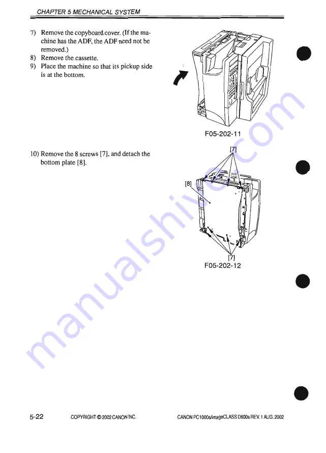 Canon PC1000s Service Manual Download Page 224