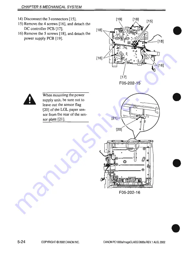 Canon PC1000s Service Manual Download Page 226