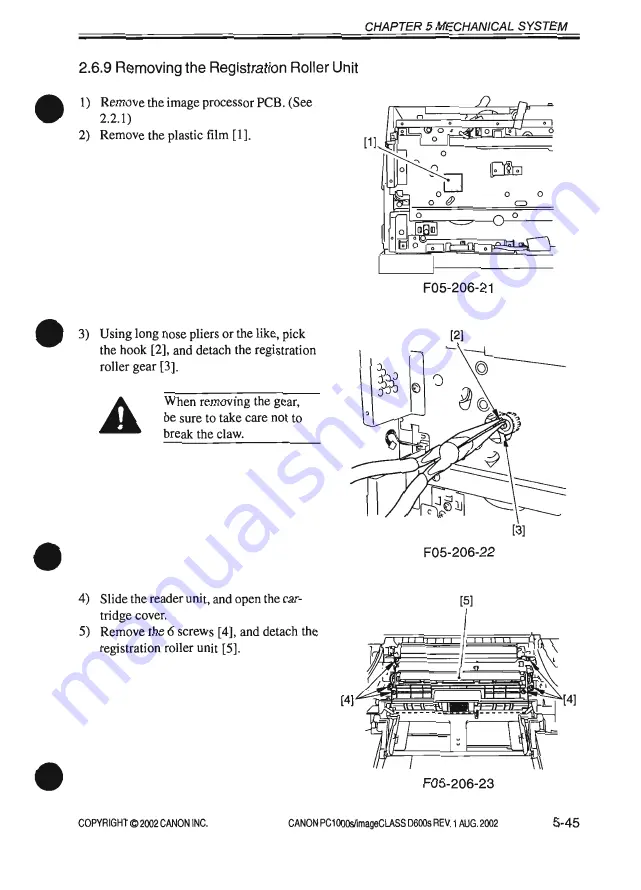 Canon PC1000s Service Manual Download Page 247