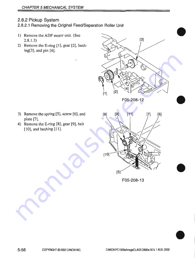 Canon PC1000s Service Manual Download Page 258