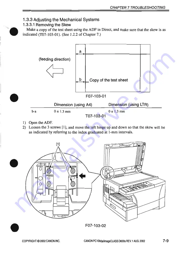 Canon PC1000s Service Manual Download Page 291