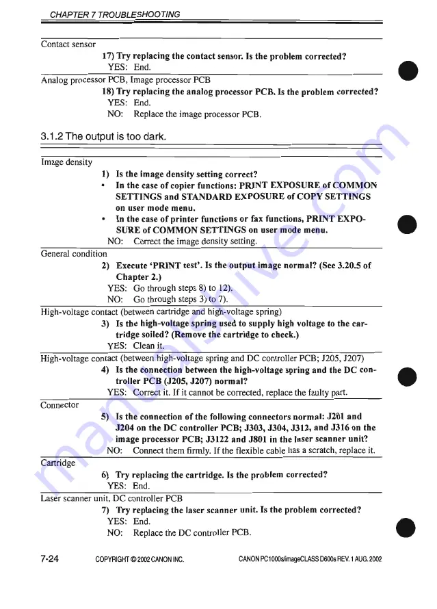 Canon PC1000s Service Manual Download Page 306