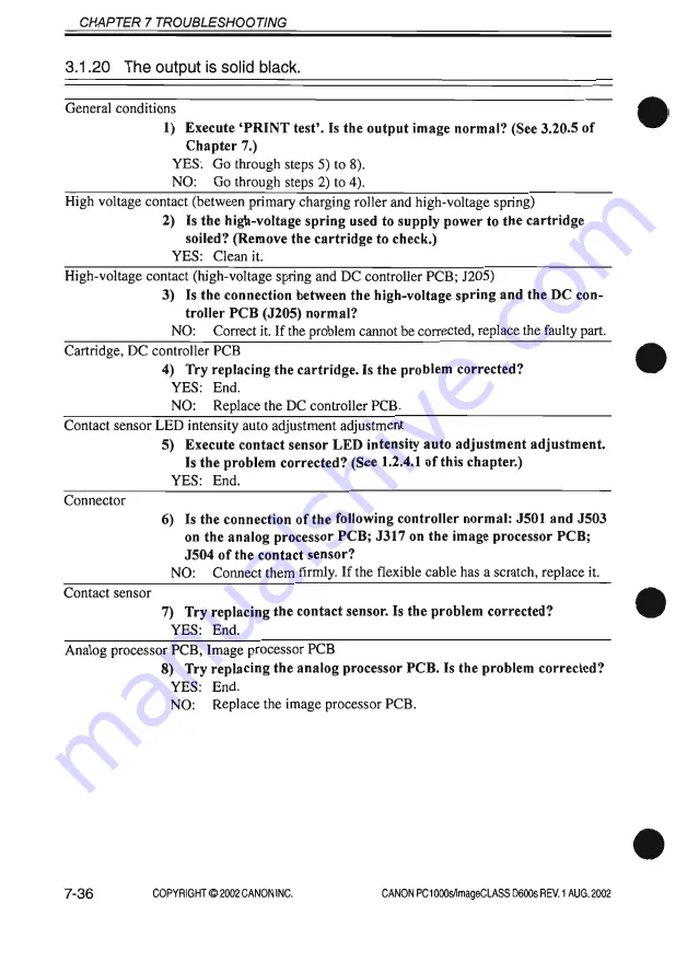 Canon PC1000s Service Manual Download Page 318