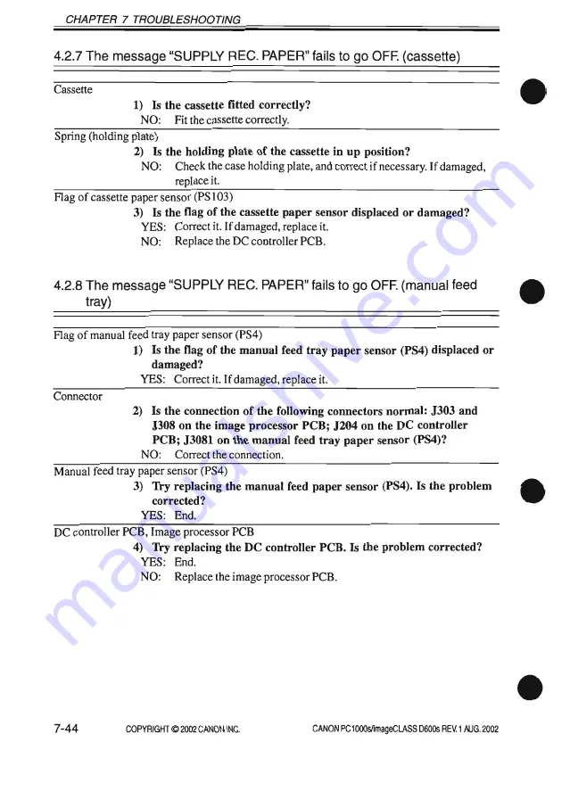 Canon PC1000s Service Manual Download Page 326