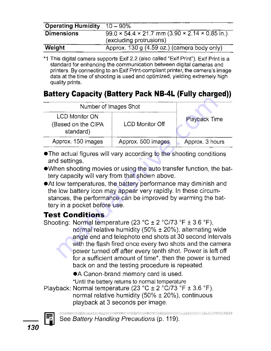 Canon PoverShot SD430 User Manual Download Page 152