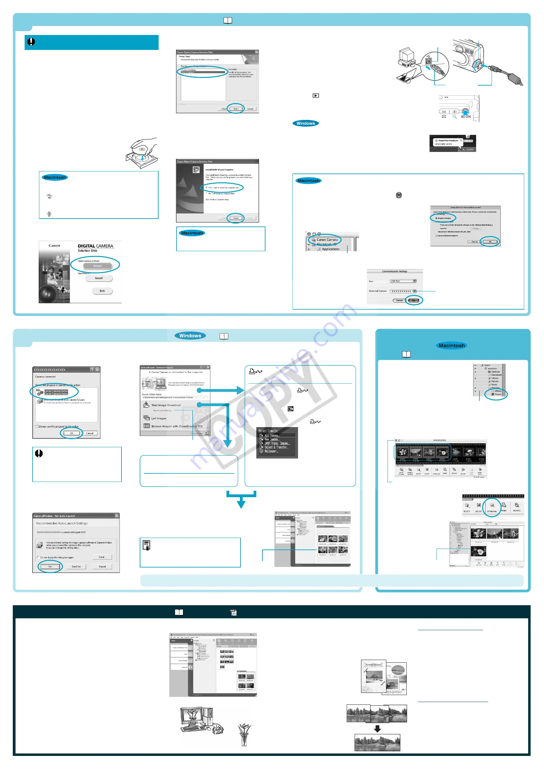 Canon PowerShot A310 Quick Start Manual Download Page 2