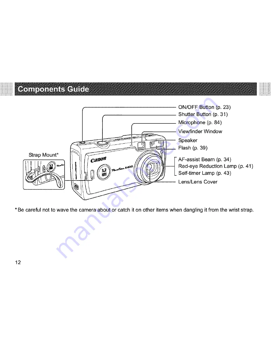 Canon PowerShot A400 User Manual Download Page 14