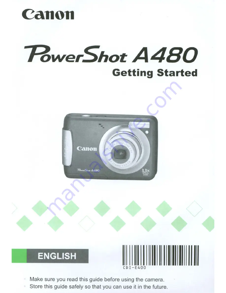 Canon PowerShot A480 Скачать руководство пользователя страница 1