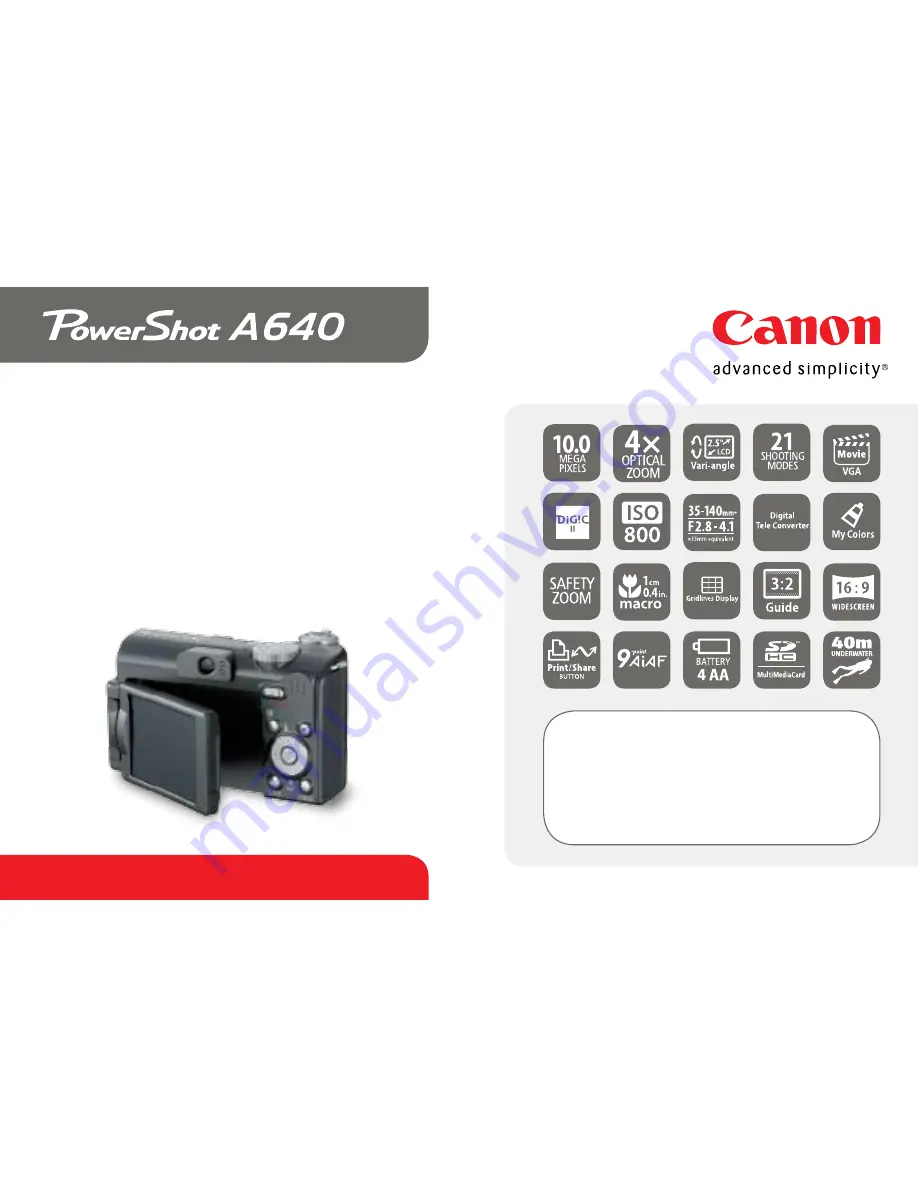 Canon POWERSHOT A640 Brochure Download Page 2