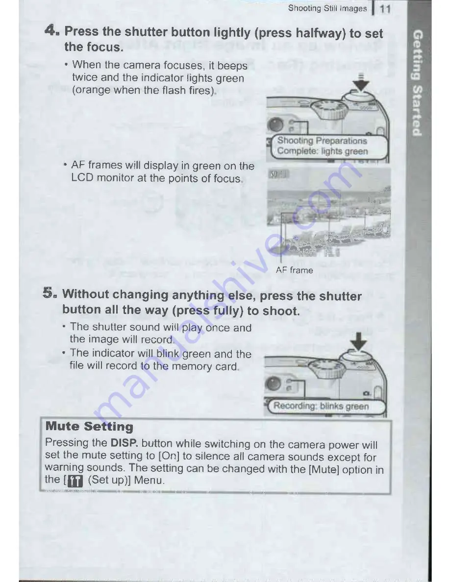 Canon PowerShot A720 IS Getting Started Manual Download Page 13