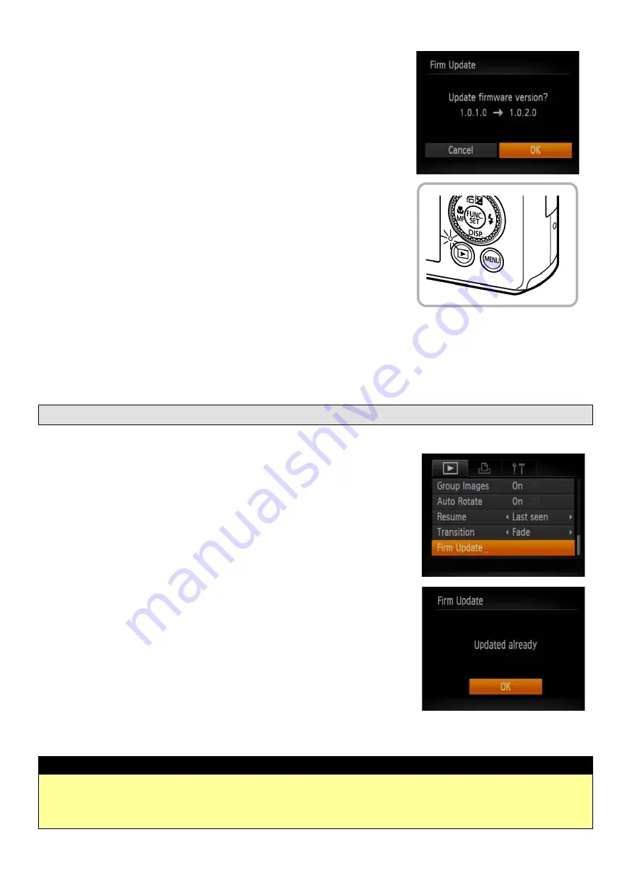 Canon PowerShot S100 DIGITAL ELPH Firmware Update Procedure Download Page 4