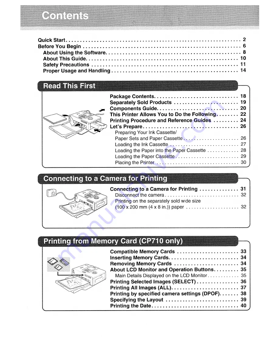 Canon Selphy CP710 User Manual Download Page 2