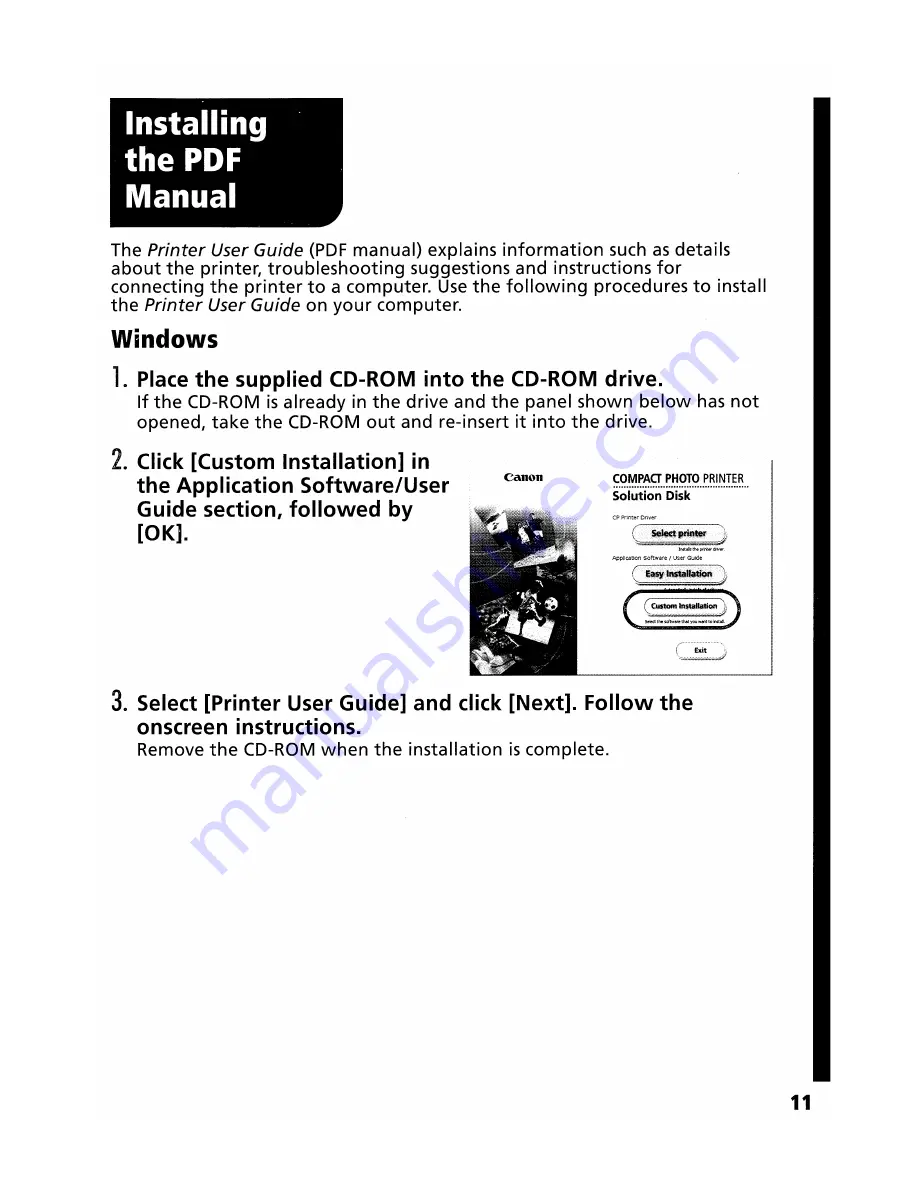 Canon Selphy CP730 Printing Manual Download Page 11