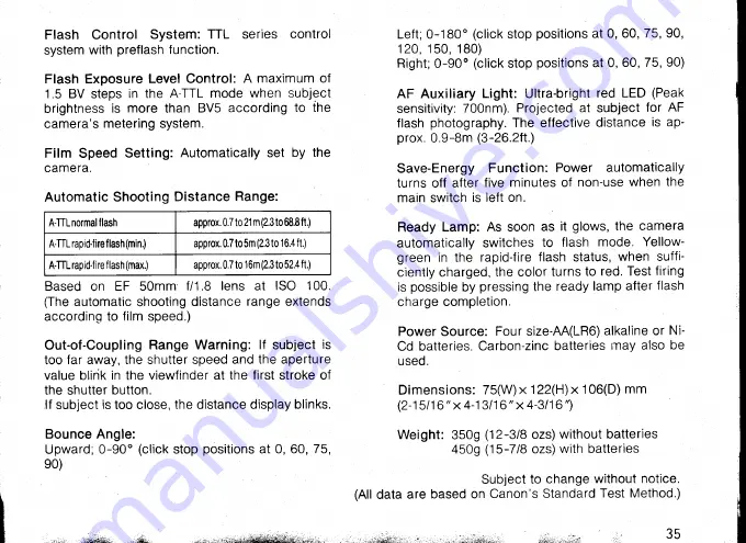 Canon Speedlite 420 EZ Instruction Booklet Download Page 35