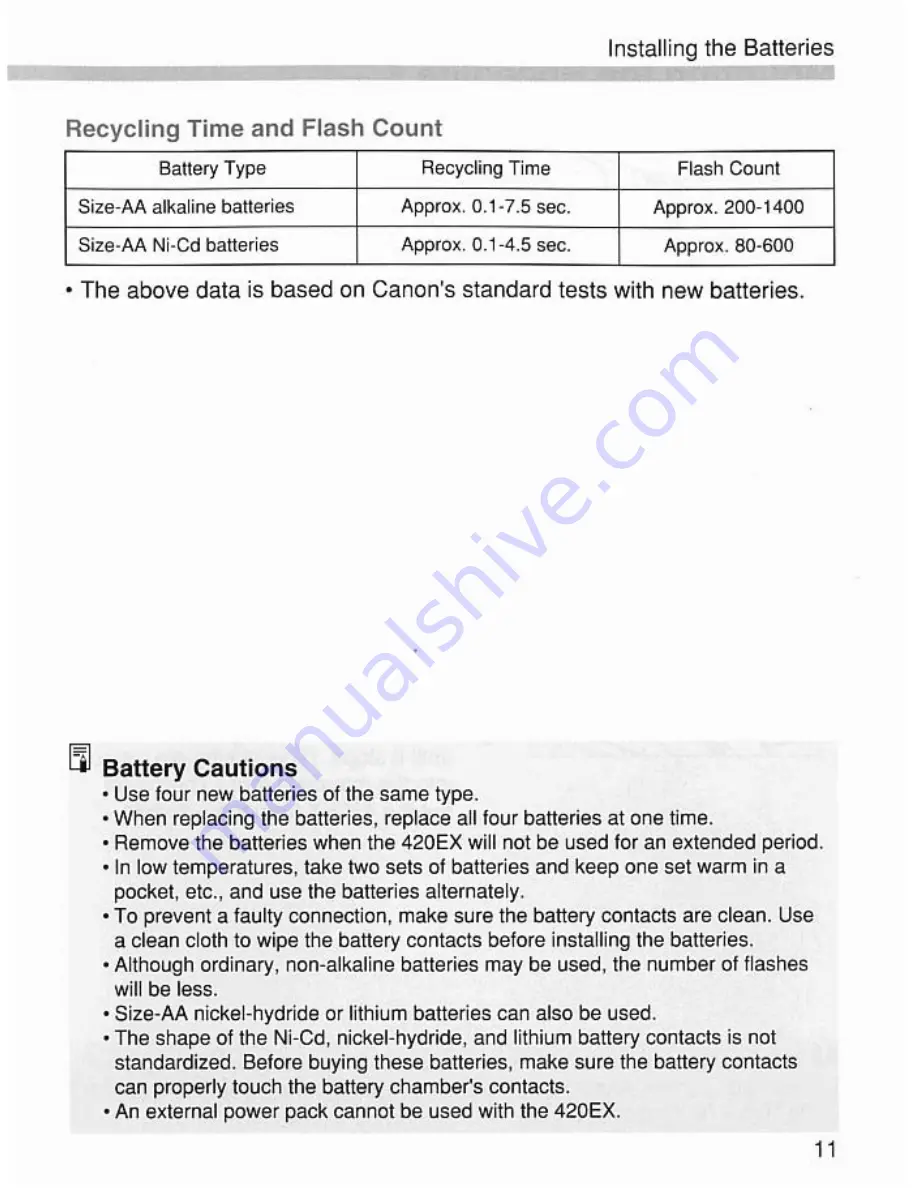 Canon Speedlite 420EX Instruction Manual Download Page 11