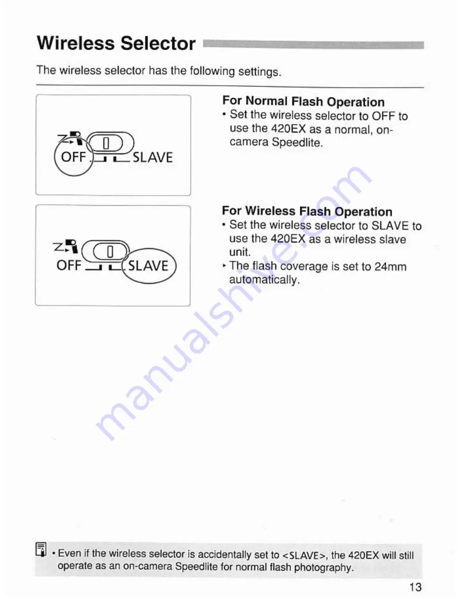 Canon Speedlite 420EX Instruction Manual Download Page 13