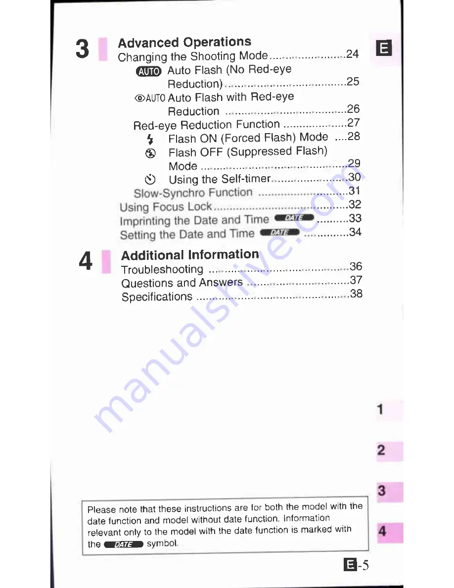 Canon Sure shot 65 zoom Instructions Manual Download Page 5