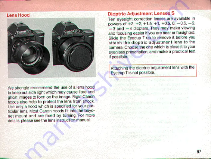 Canon T 70 Скачать руководство пользователя страница 67